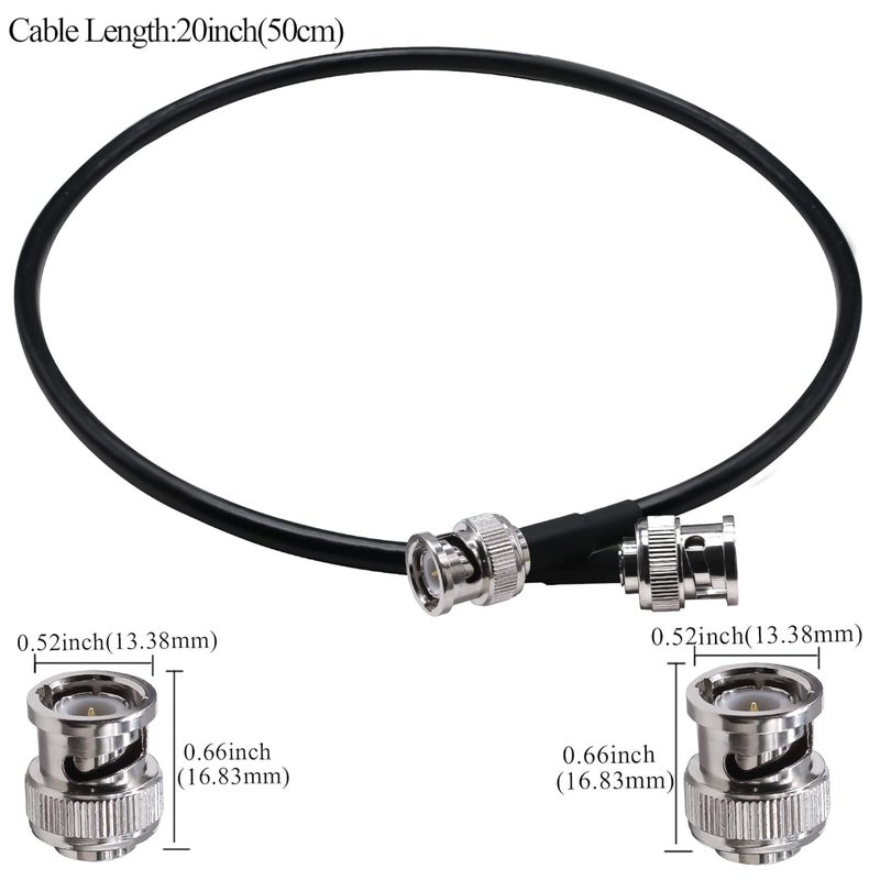 TUOLNK BNC Jumper Cable RG58 Coax Low Loss 50 ohm BNC Male to Male Coaxial Cable 20 inch (50cm) HD-SDI Extension for Surveillance System Video Converter2pcs - Image 4